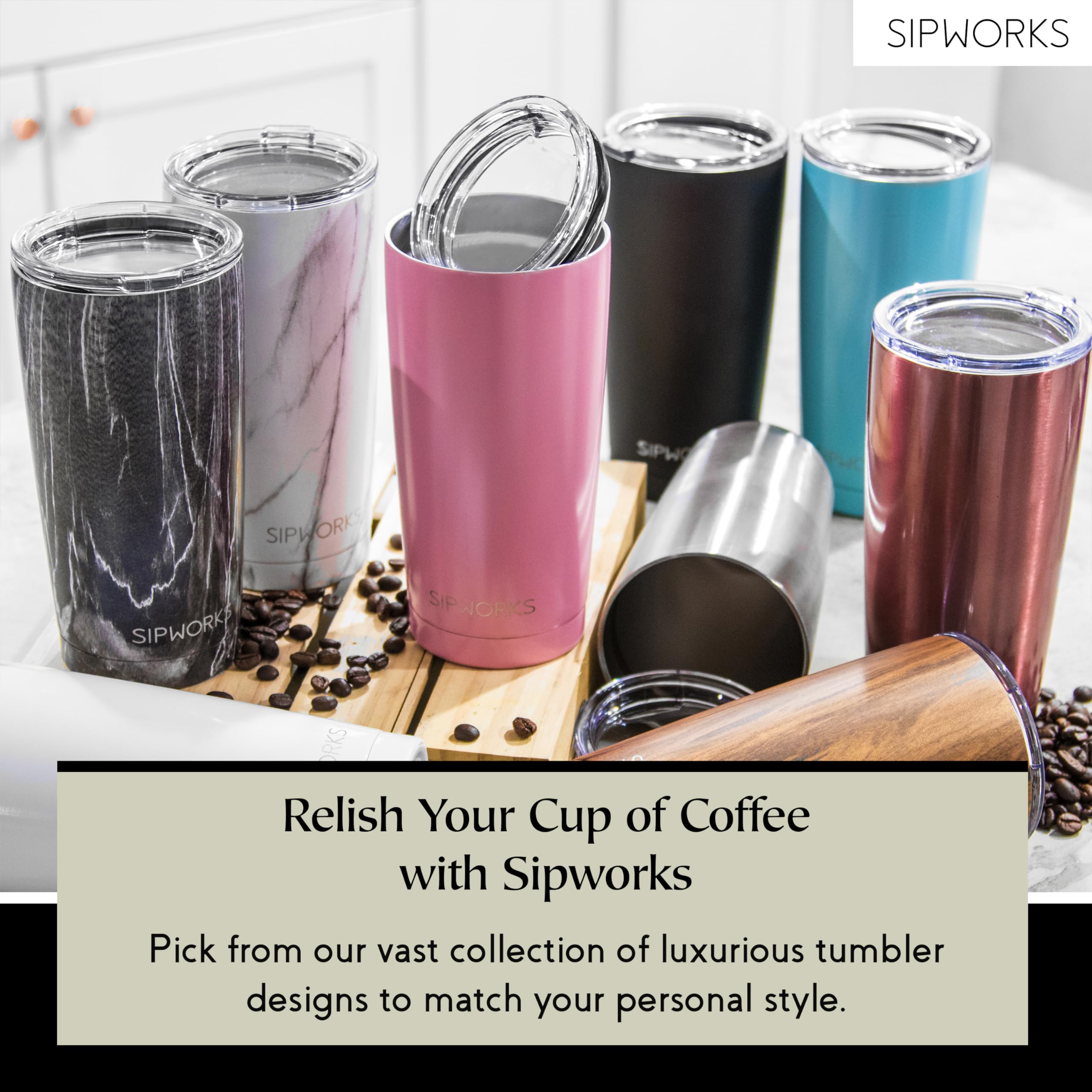 Sipworks hot and cold tumbler elevating daily rituals with style and practicality.