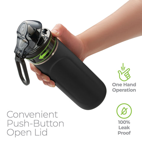 SIPX BPA-free water bottle in black for safe hydration.