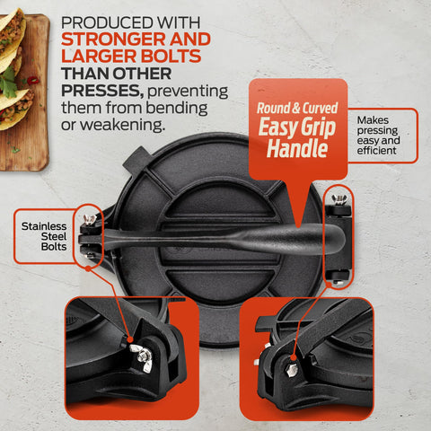 SIRCLES non-slip feet protect countertops during tortillas and other flatbreads.