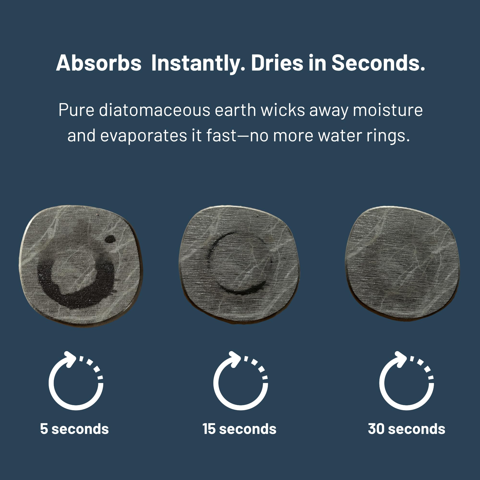 Siren Stone coasters resist heat up to 450°F for hot beverages.