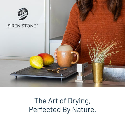 Siren Stone mat doubles as a plant saucer and decorative platform.