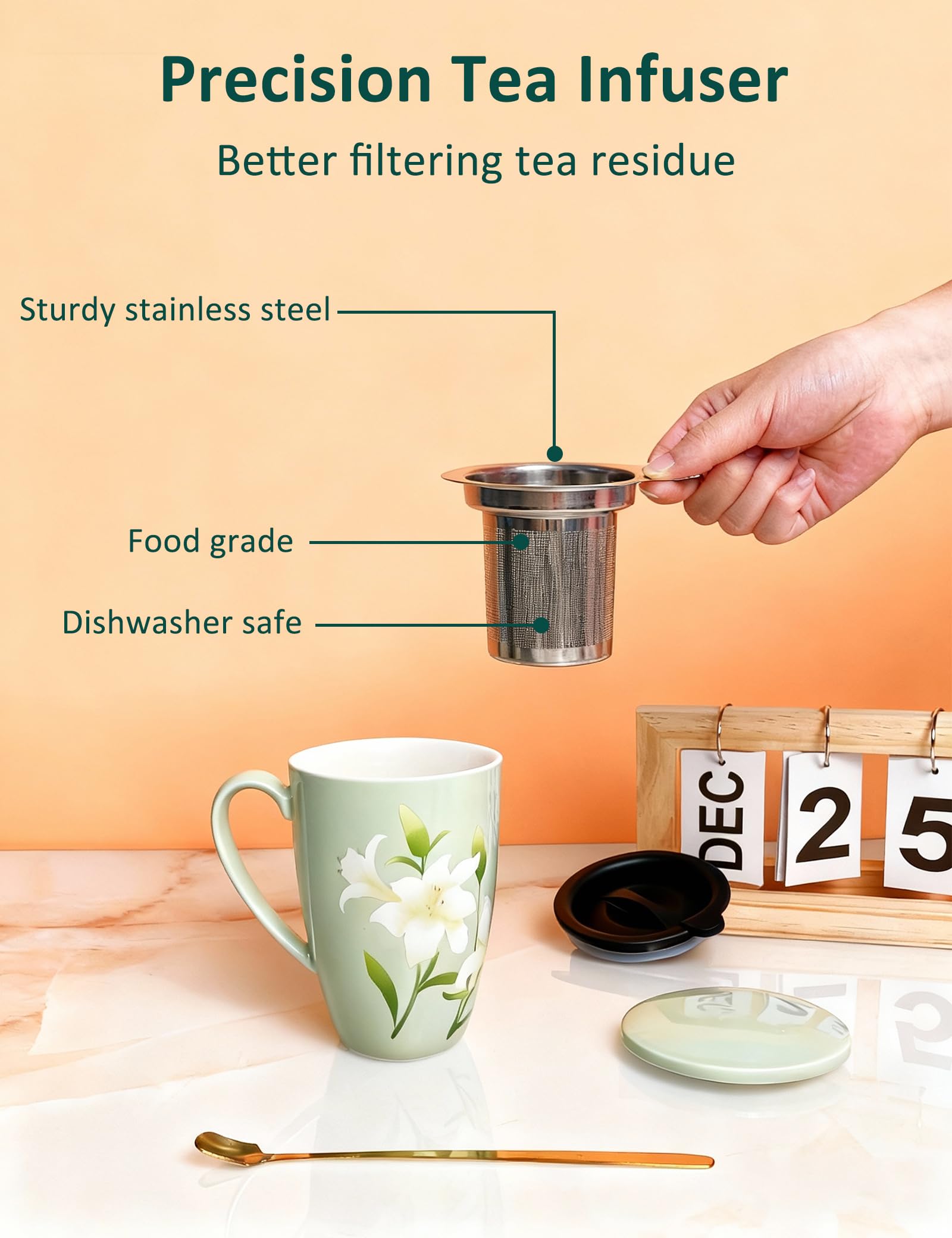 SISETOP large-handle mug provides easy grip away from hot cup.