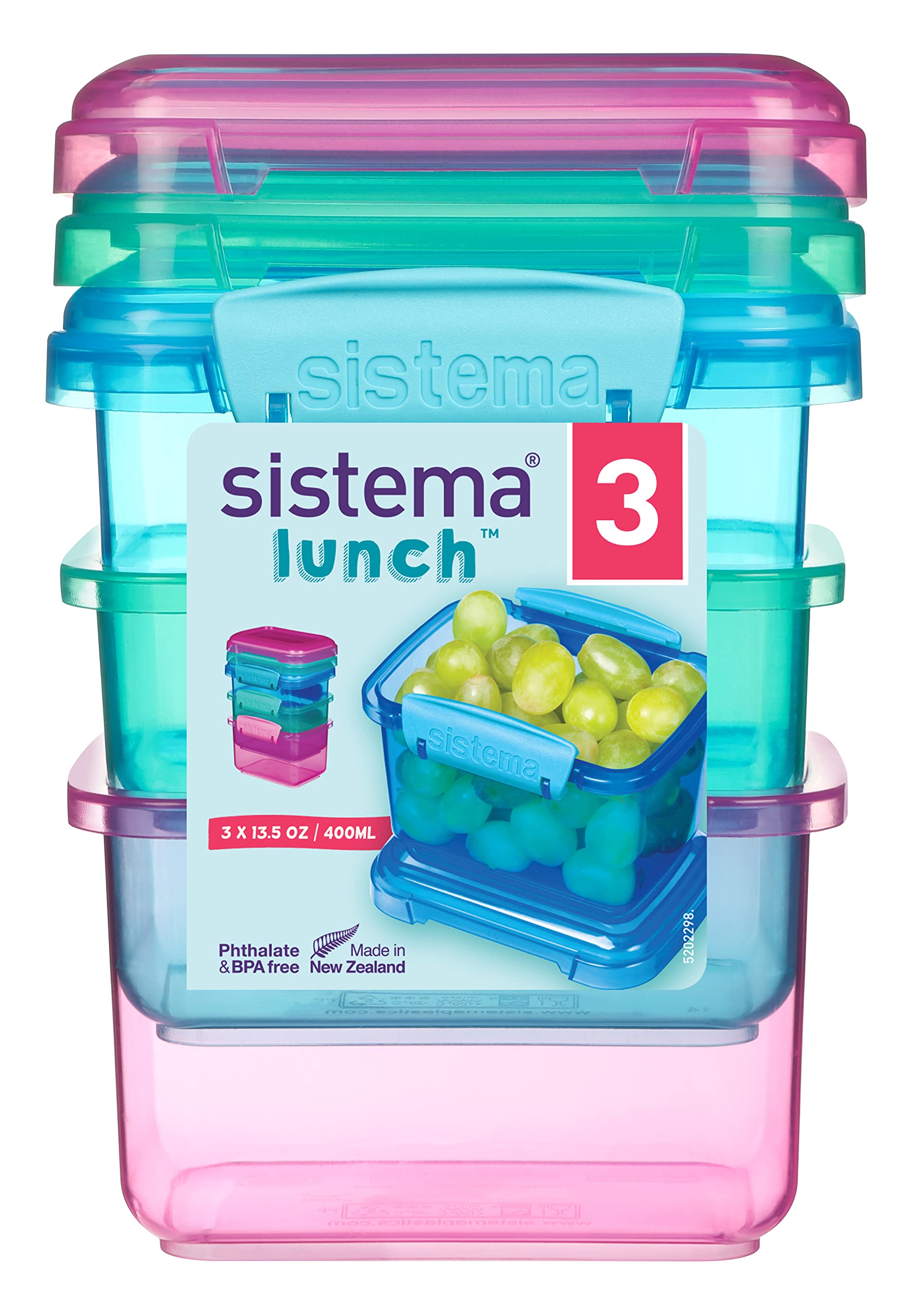 Sistema 1.6-cup portions packed for meal prep and on-the-go