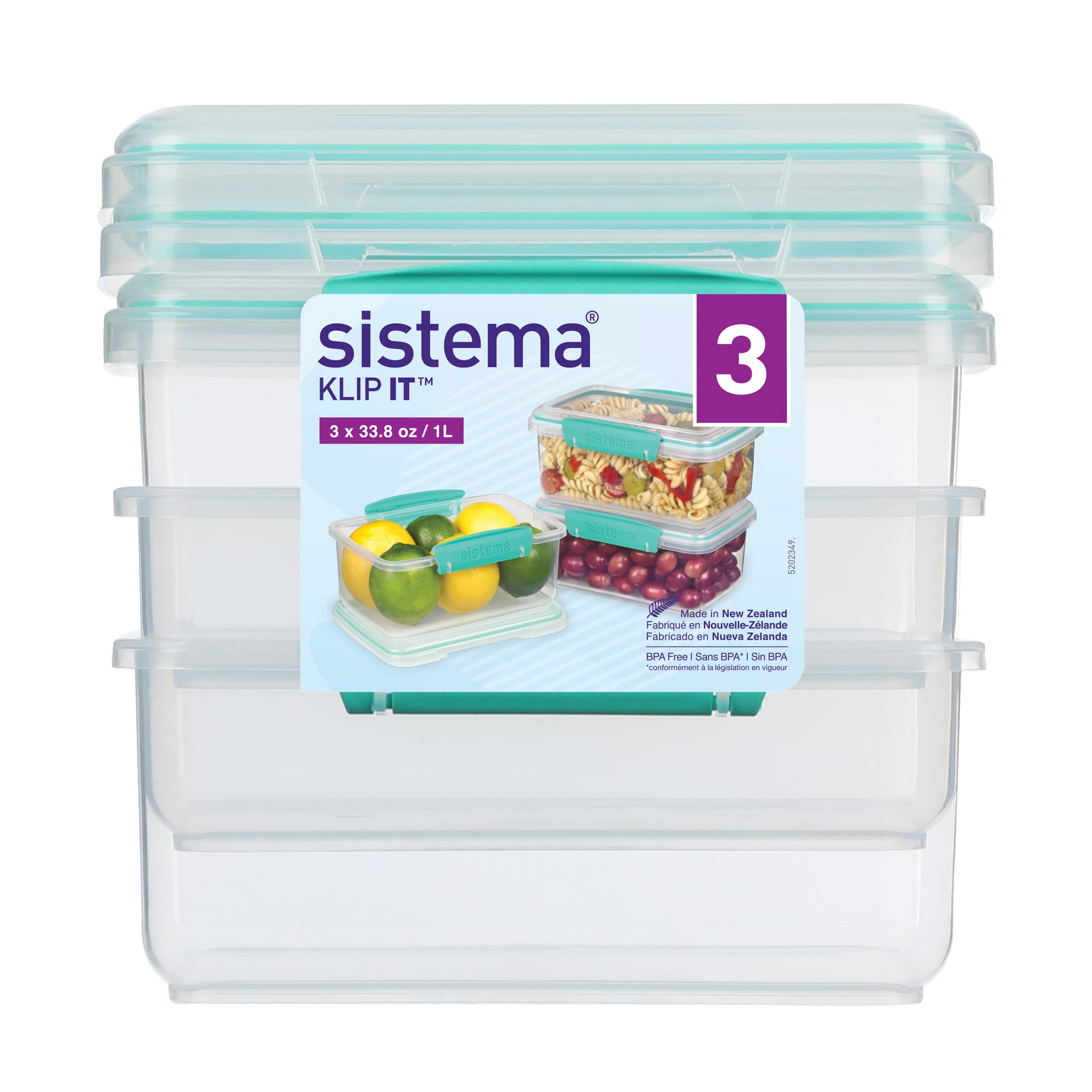 Sistema 1L container with flexible seal for freshness.