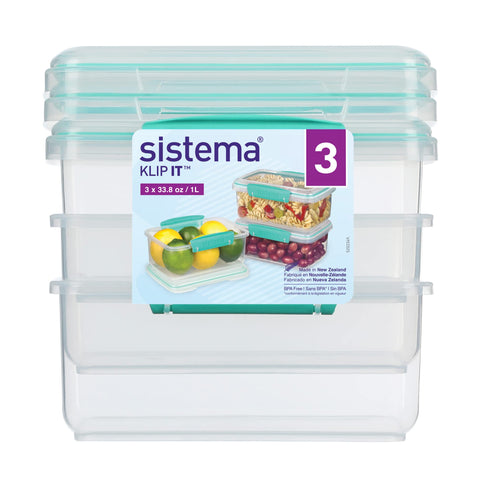 Sistema 1L container with flexible seal for freshness.