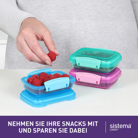 Sistema Lunch Collection lid clips providing quick, secure closures for travel