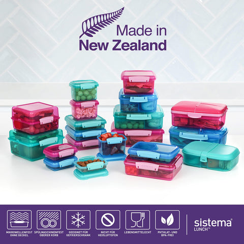 Sistema Lunch Collection top view highlighting compact footprint and colorful lids