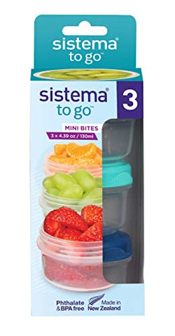 Sistema stackable snack box lids provide space-saving closure.