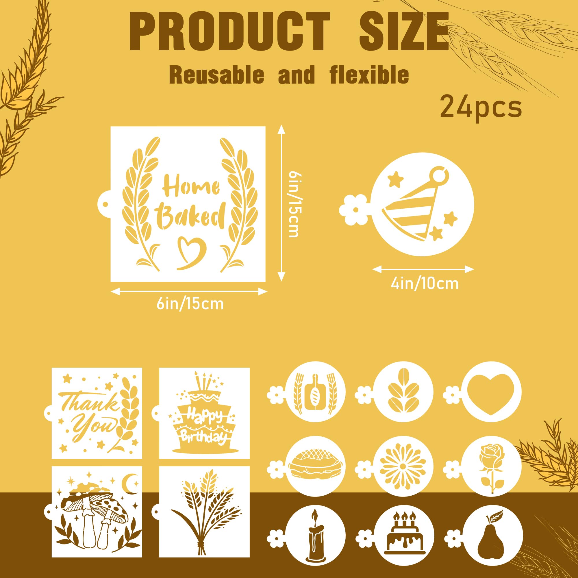 Sitsink 6x6 apple pattern stencil adds charming motifs to sourdough.