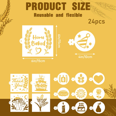Sitsink 6x6 apple pattern stencil adds charming motifs to sourdough.