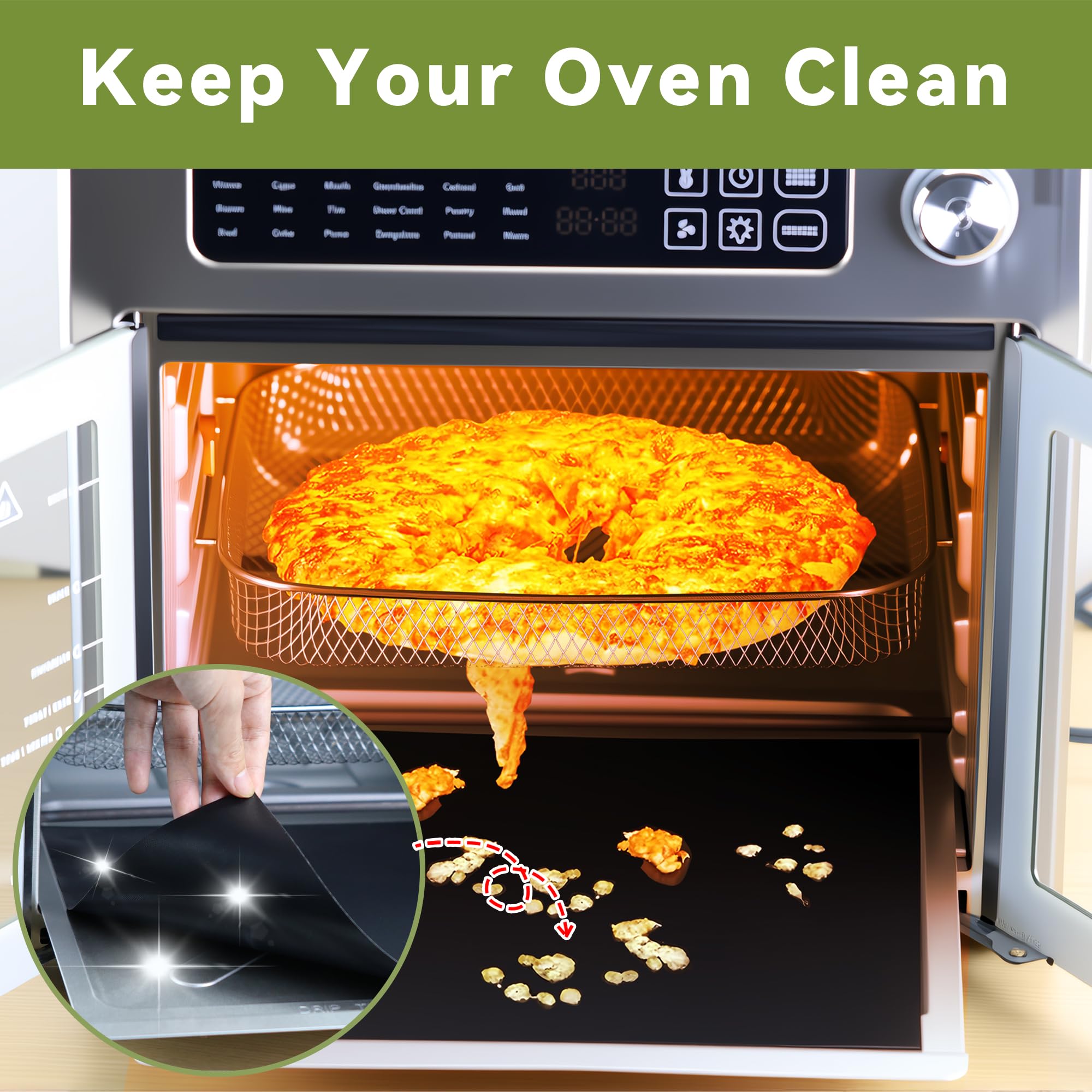 SIUDANGKA high-heat crumb tray withstands up to 480°F.