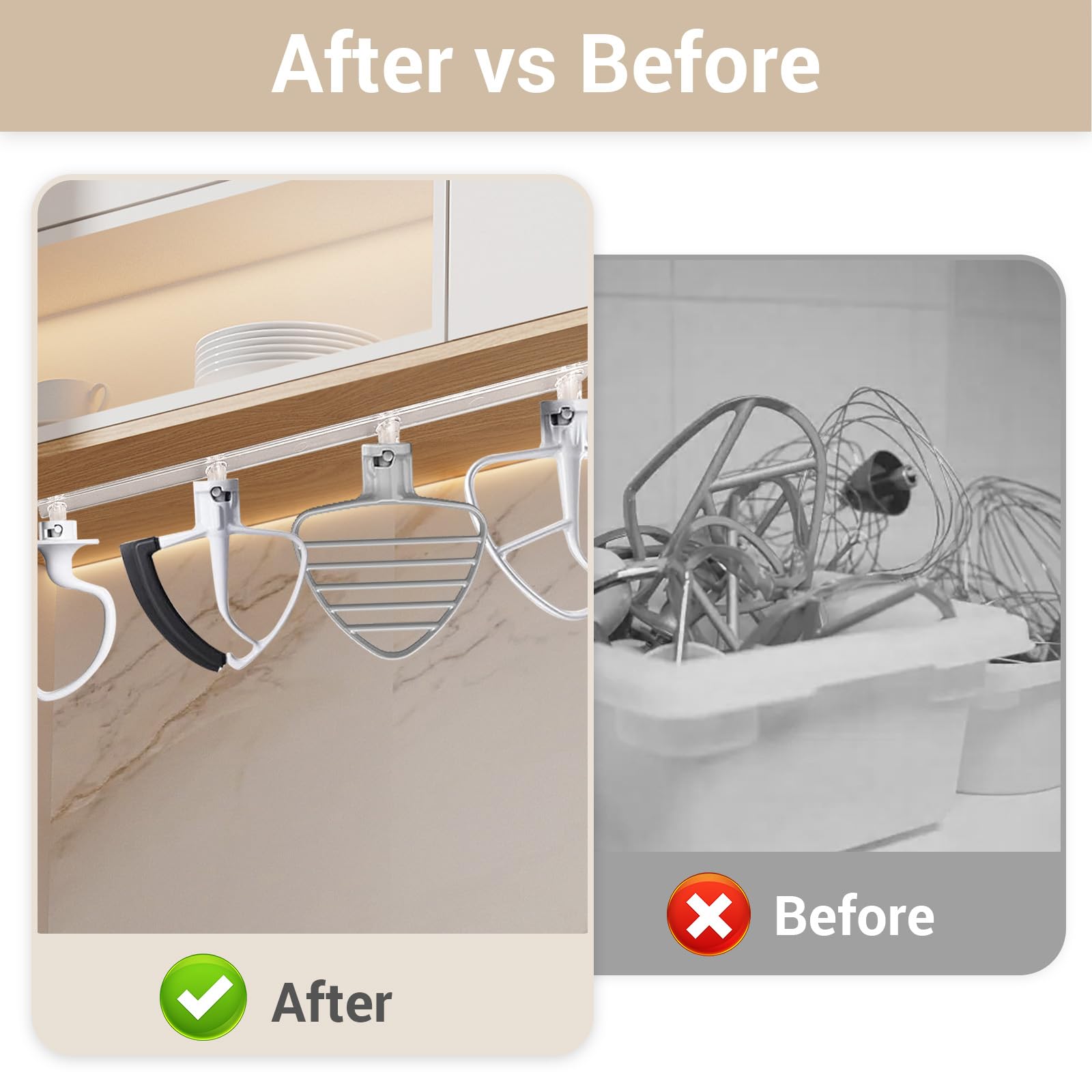 Compatible with KitchenAid mixer accessories for easy access