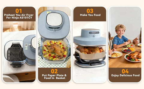 SIUDANGKA liners are oilproof and easy to lift away after air frying meals.