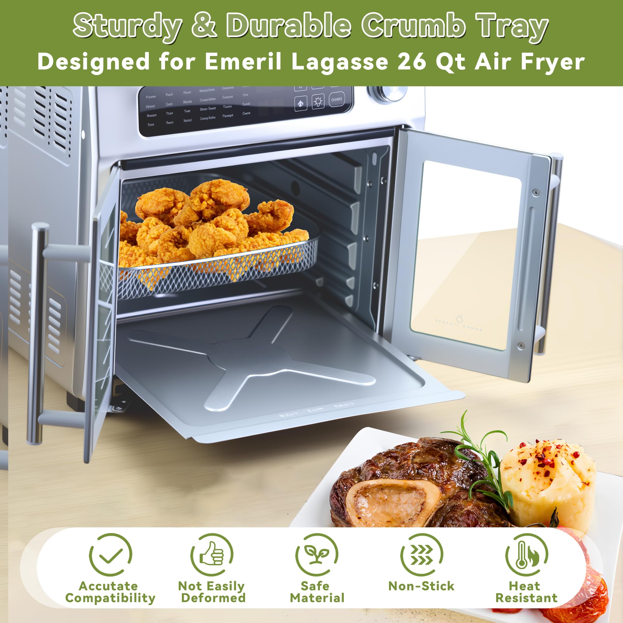 SIUDANGKA nonstick oven liner aids quick cleanup after cooking.