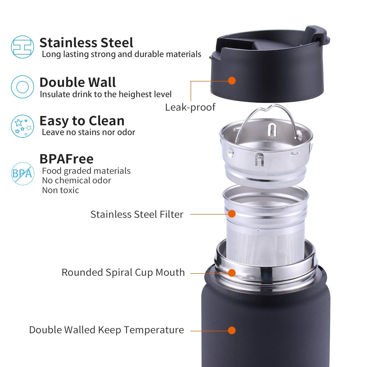 Sivaphe 18-8 stainless steel tumbler keeps beverages hot or cold for hours.