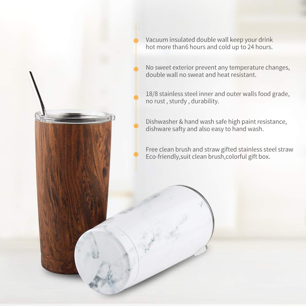 Sivaphe 20 oz tumbler with vacuum insulation for temp retention