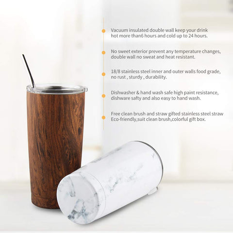 Sivaphe 20 oz tumbler with vacuum insulation for temp retention