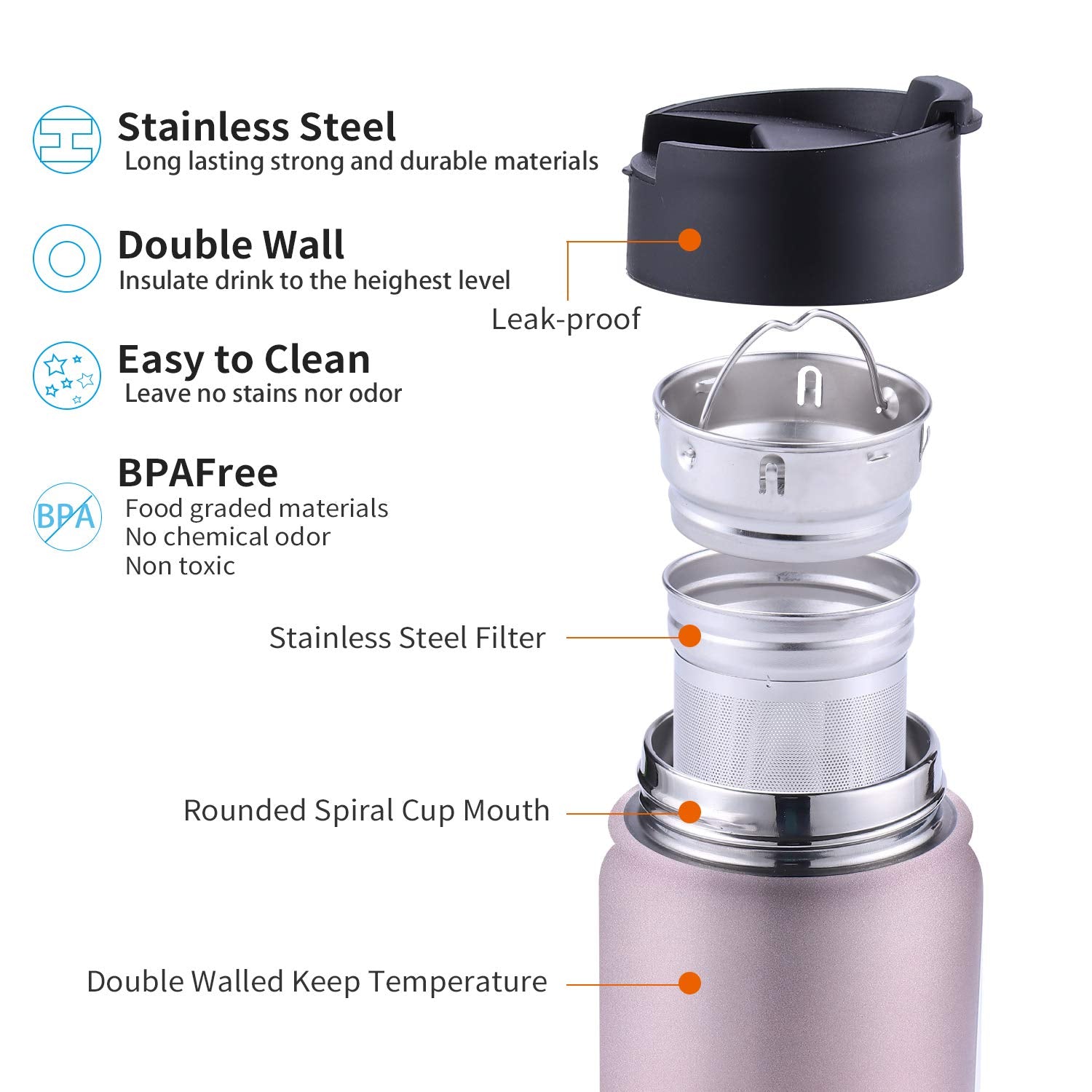 Double-wall insulated Sivaphe mug keeps hot beverages hot and cold drinks cool.