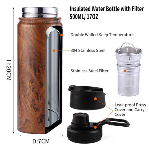 Sivaphe Tea Infuser Bottle double-wall insulation keeps drinks hot or cold
