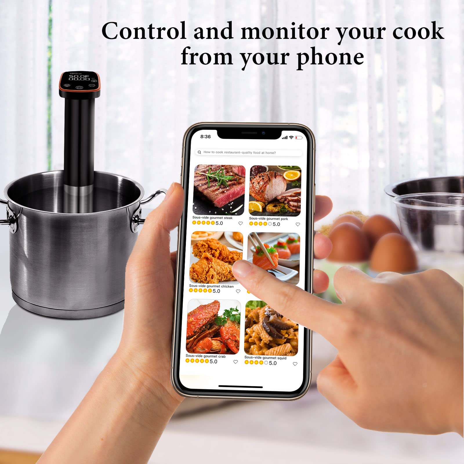 Sixfivsevn sous vide cooker universal pot compatibility