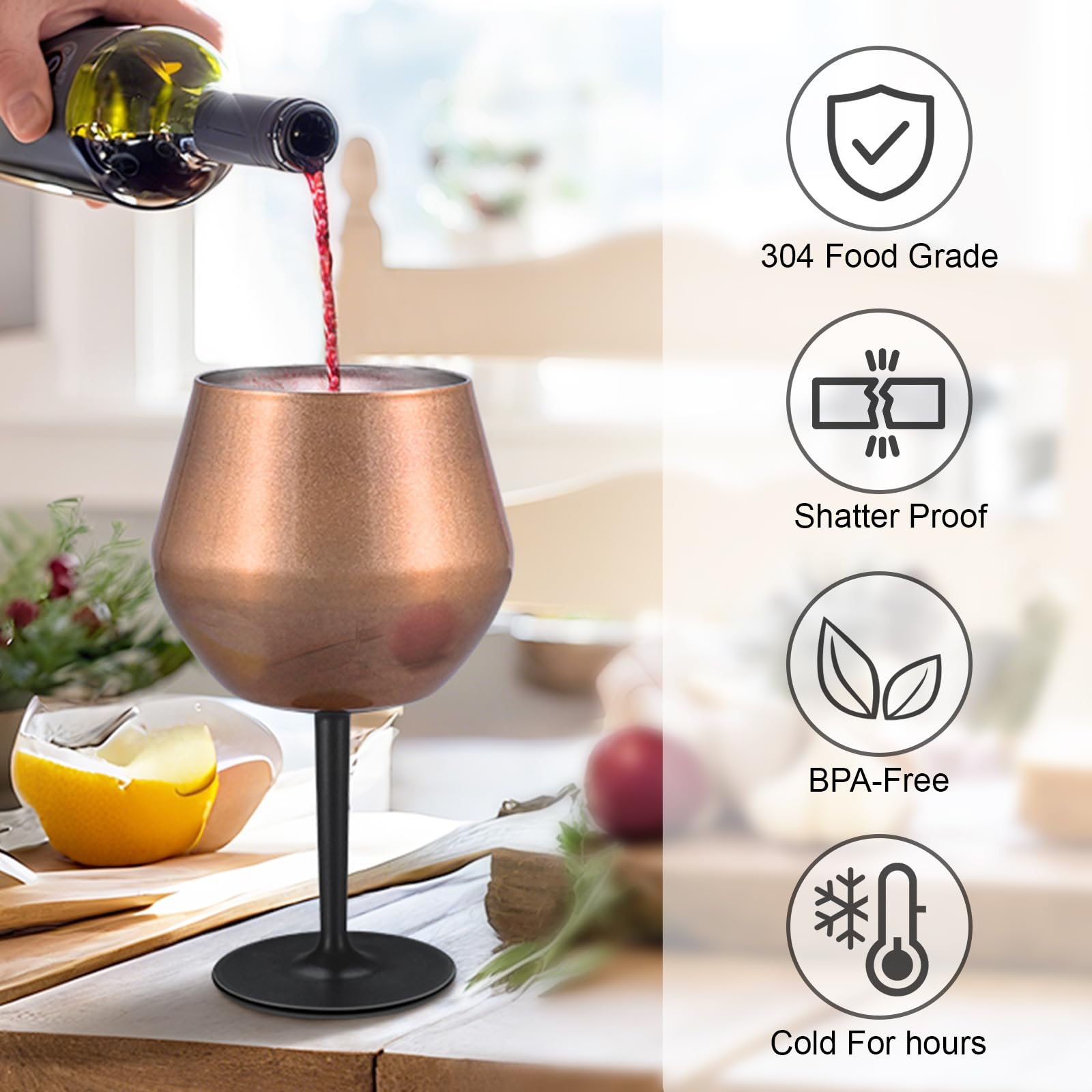 Siyaluens rose-gold non-slip base keeps the cup steady
