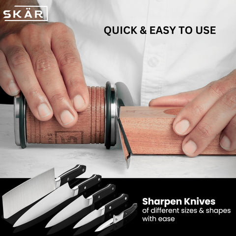SKÄR knife sharpener with diamond disc fine for delicate blades.