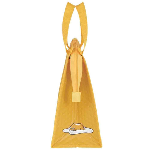 Skater Gudetama secure zip closure prevents spills during transport