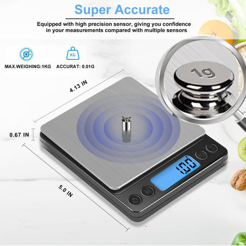 SKEAP Gram Scale 0.01g precision for tiny measurements