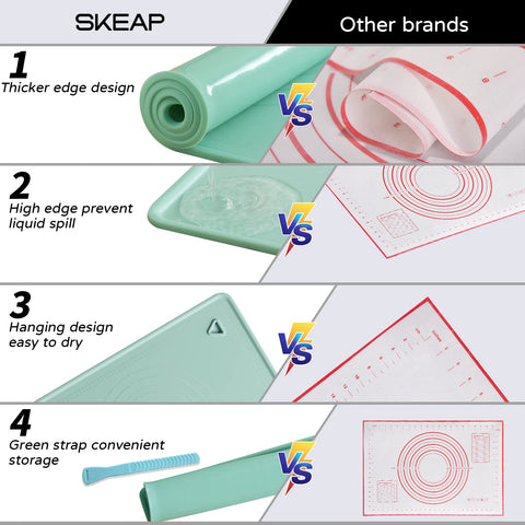 SKEAP heat-resistant mat oven-safe silicone for pastries and dough