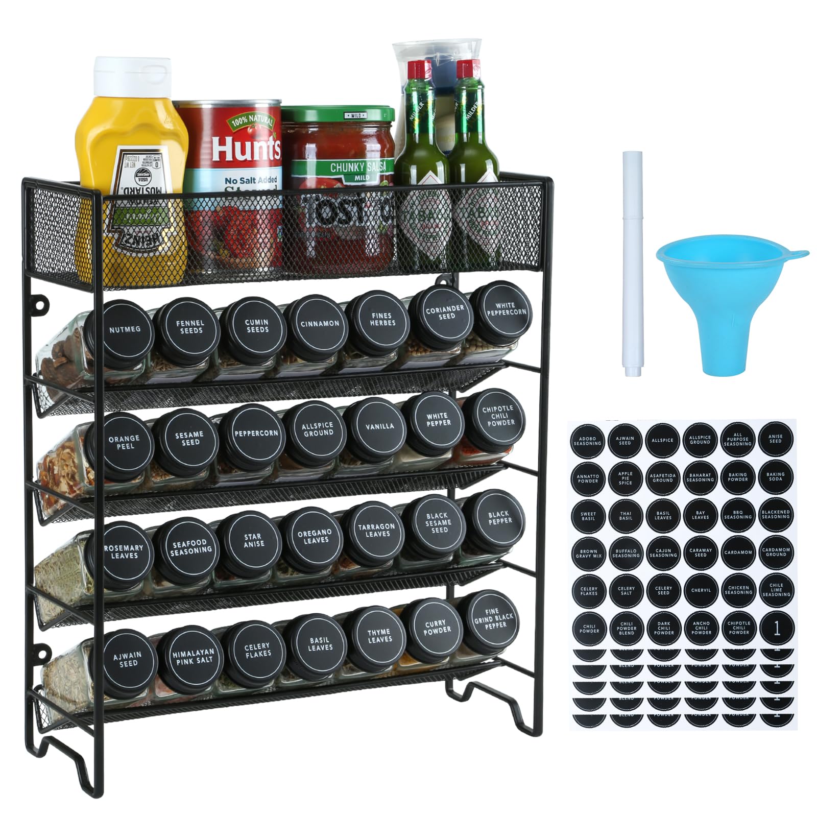Skiileor spice rack assembly for organized kitchen storage and easy access.
