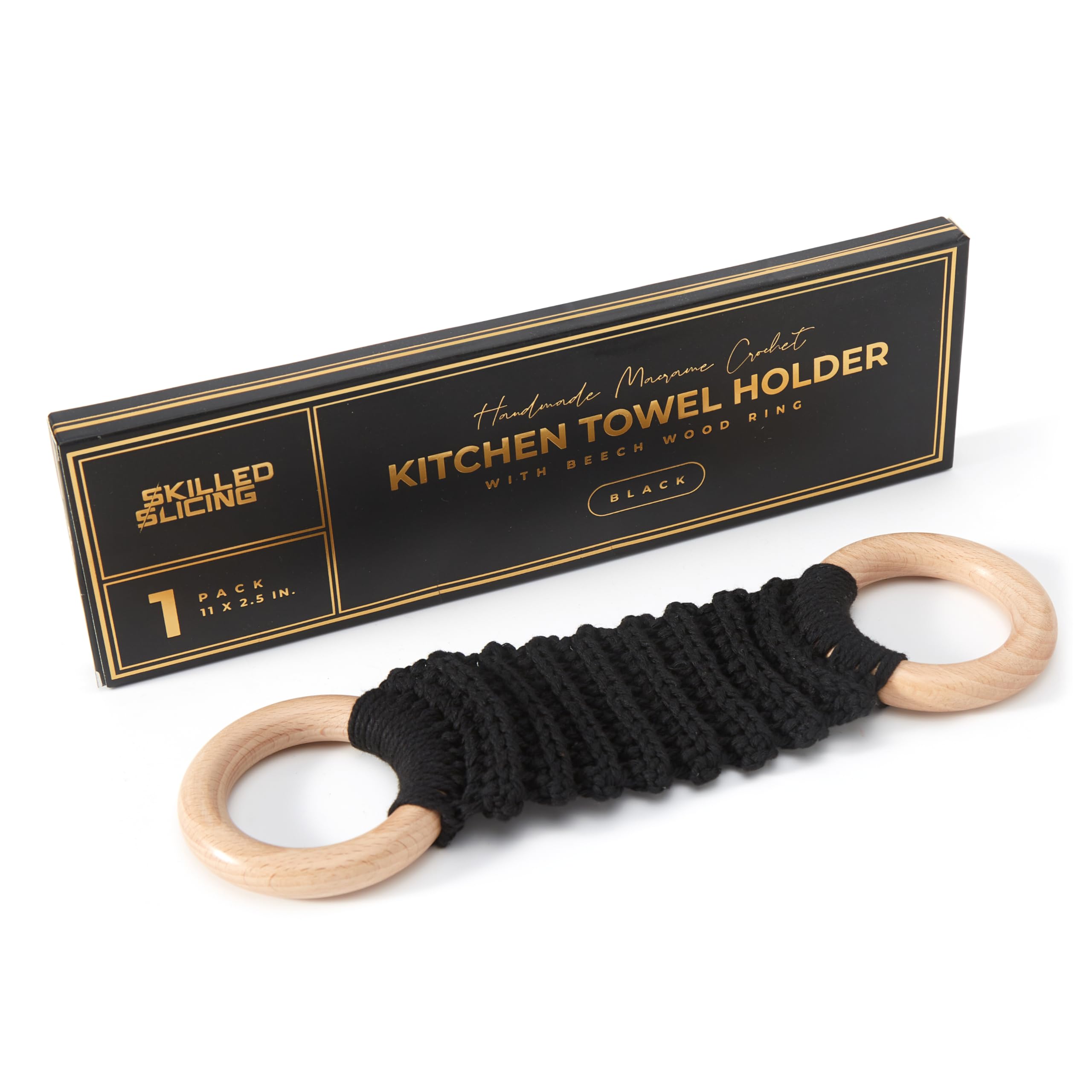 SKILLEDSLICING crochet towel holder end rings keep towels secure and ready.