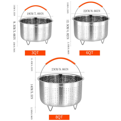 Skingwa compact-storage steamer basket neatly nested in a cabinet.
