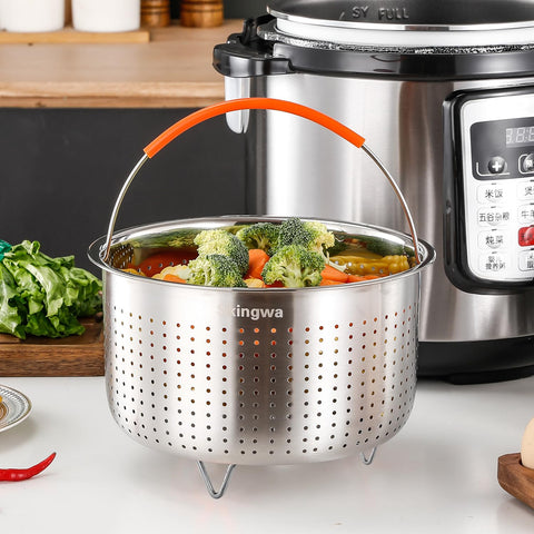 Skingwa steamer basket with three sizes offers flexible pot fit.
