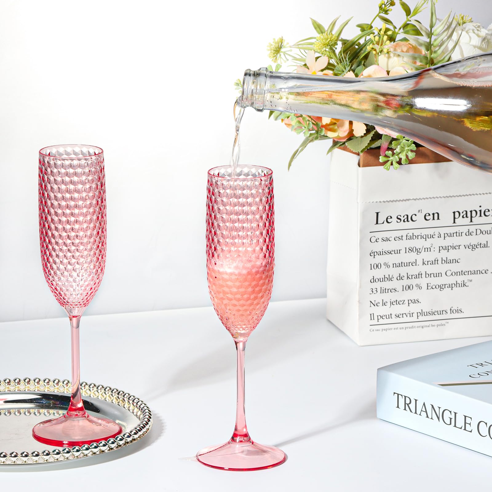 SKLENICE outdoor party plastic champagne glasses ideal for picnics and poolside events