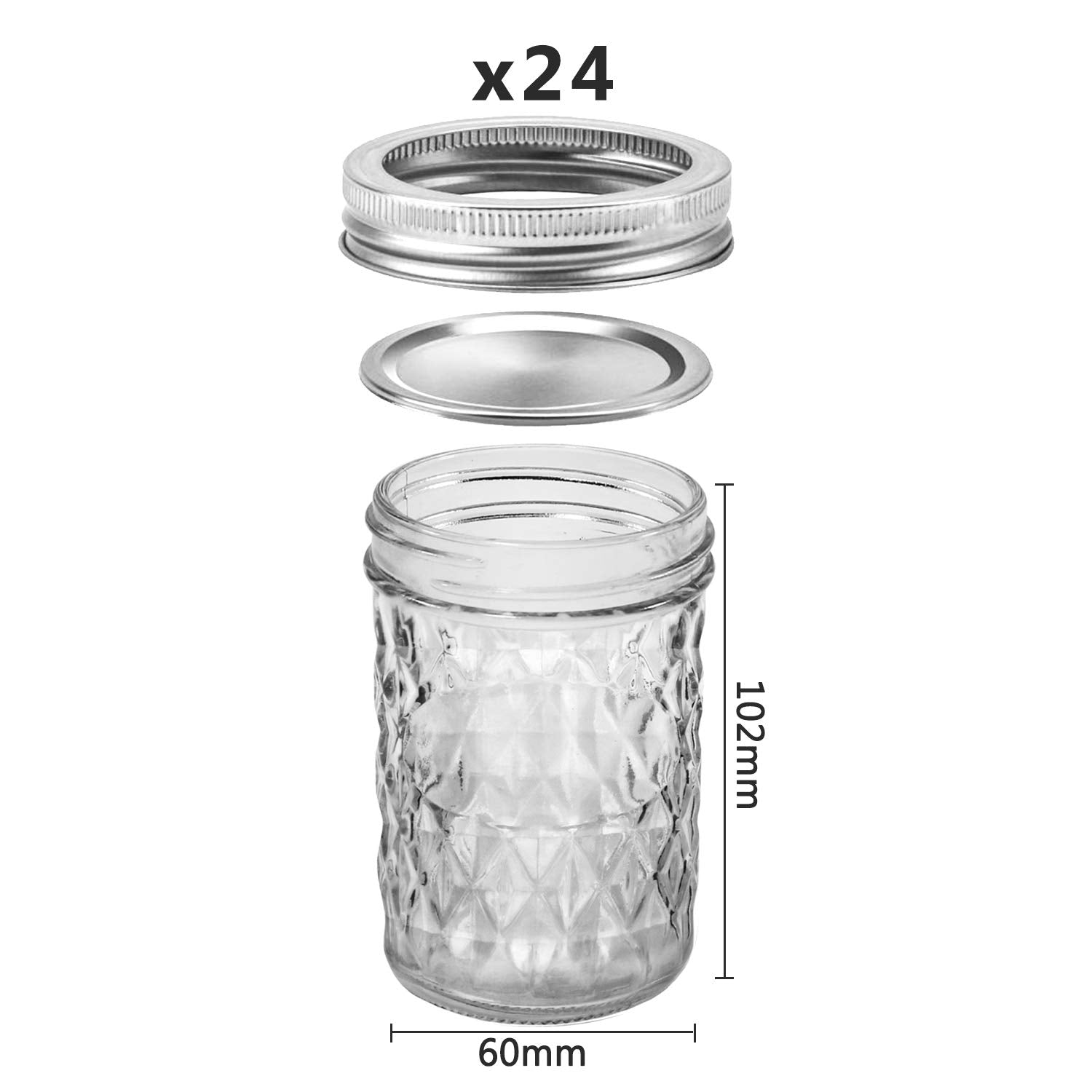 Close-up of clear SKOCHE mason jar highlighting crystal-clear glass.