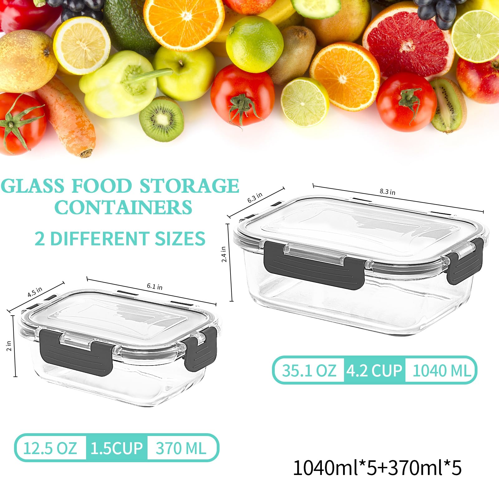 Skroam 370ml rectangular glass containers ideal for snacks and sides.