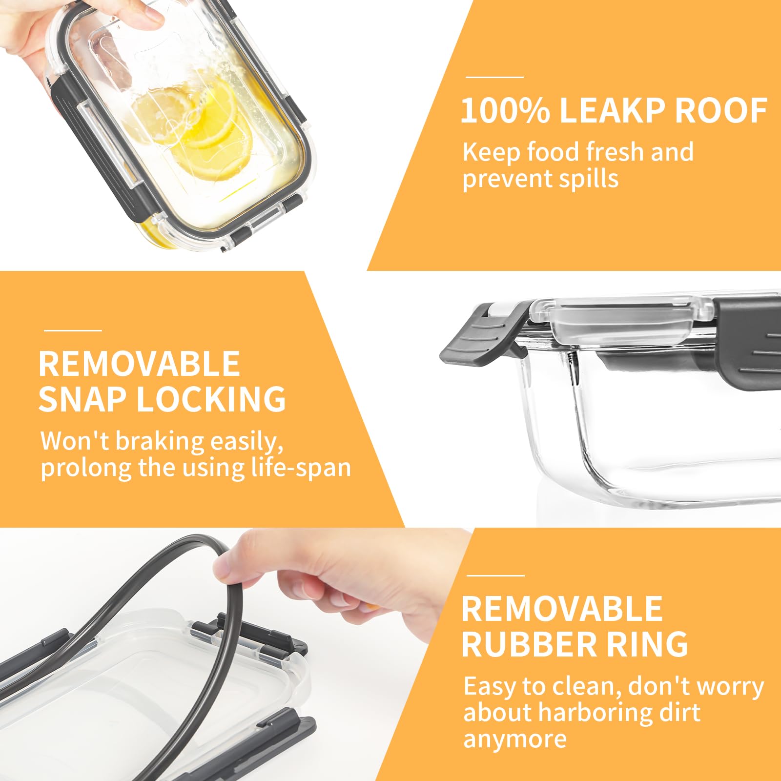 Skroam airtight leak-proof lids sealing freshness and odors.