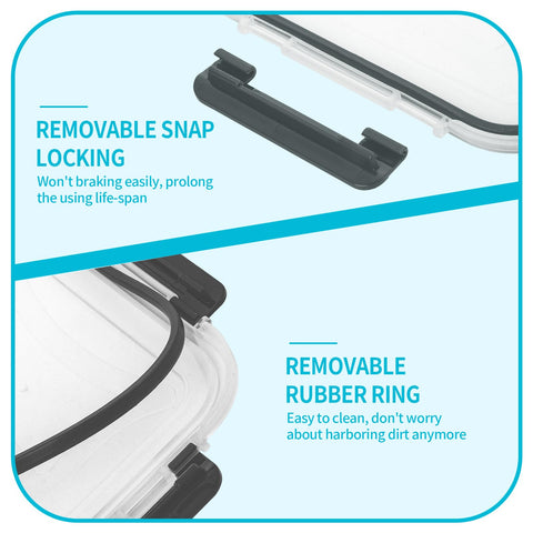 Skroam lids with removable silicone seals ensure airtight storage