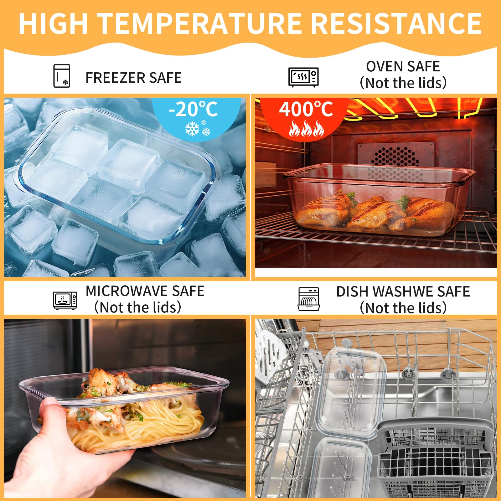 Fridge-to-oven flexibility with Skroam glass containers for versatile meal prep.