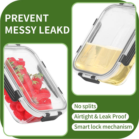 Skroam rectangular glass meal prep container showcases clear borosilicate glass for daily use.