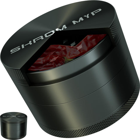 SKROM MYP grinder front view showing sleek aluminum body for daily spice grinding