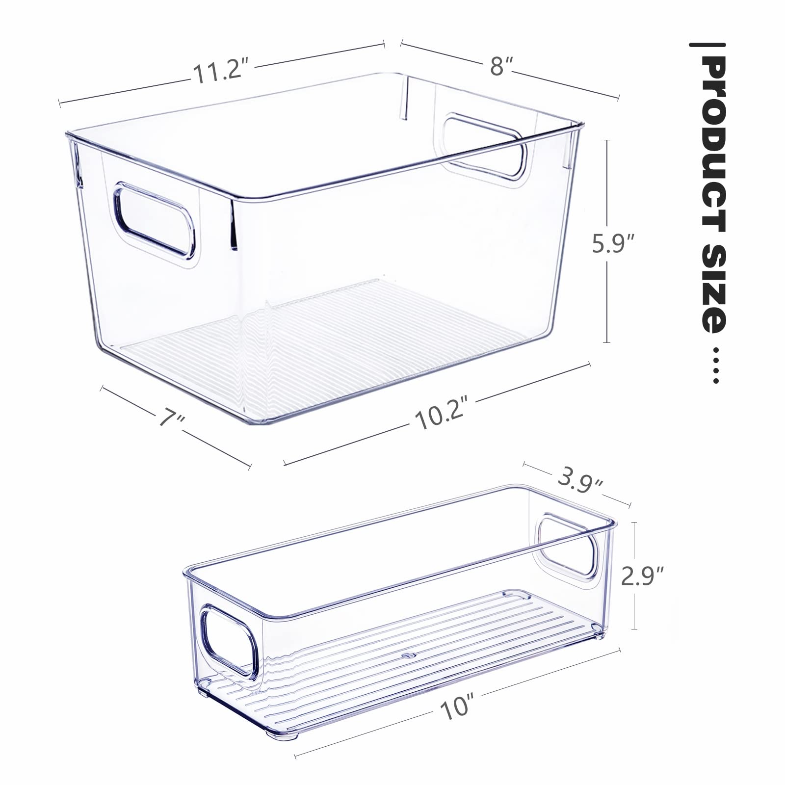 SKTEET clear container fits fridge, cabinet, and pantry for organization.