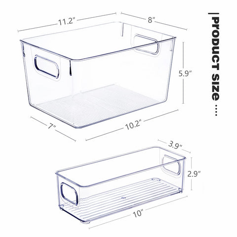 SKTEET clear container fits fridge, cabinet, and pantry for organization.