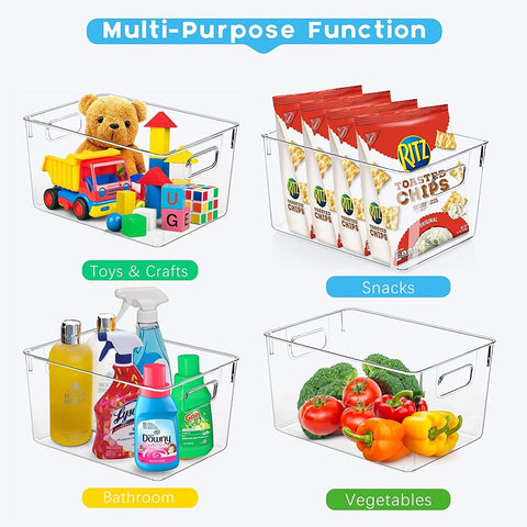 SKTEET stackable bin with covers helps maximize vertical storage.