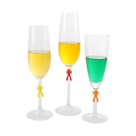SKULL FISH markers suit champagne, martini, whiskey, and juice glasses
