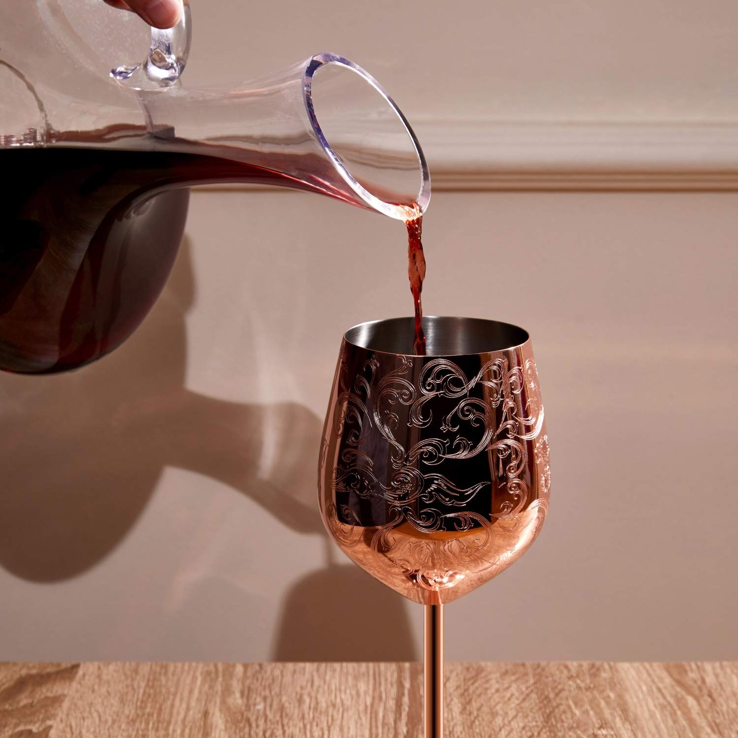 Sky Fish 17oz goblets demonstrate generous pours for gatherings and celebrations.