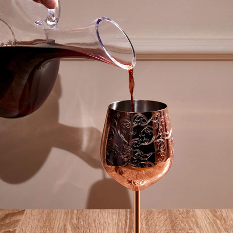 Sky Fish 17oz goblets demonstrate generous pours for gatherings and celebrations.