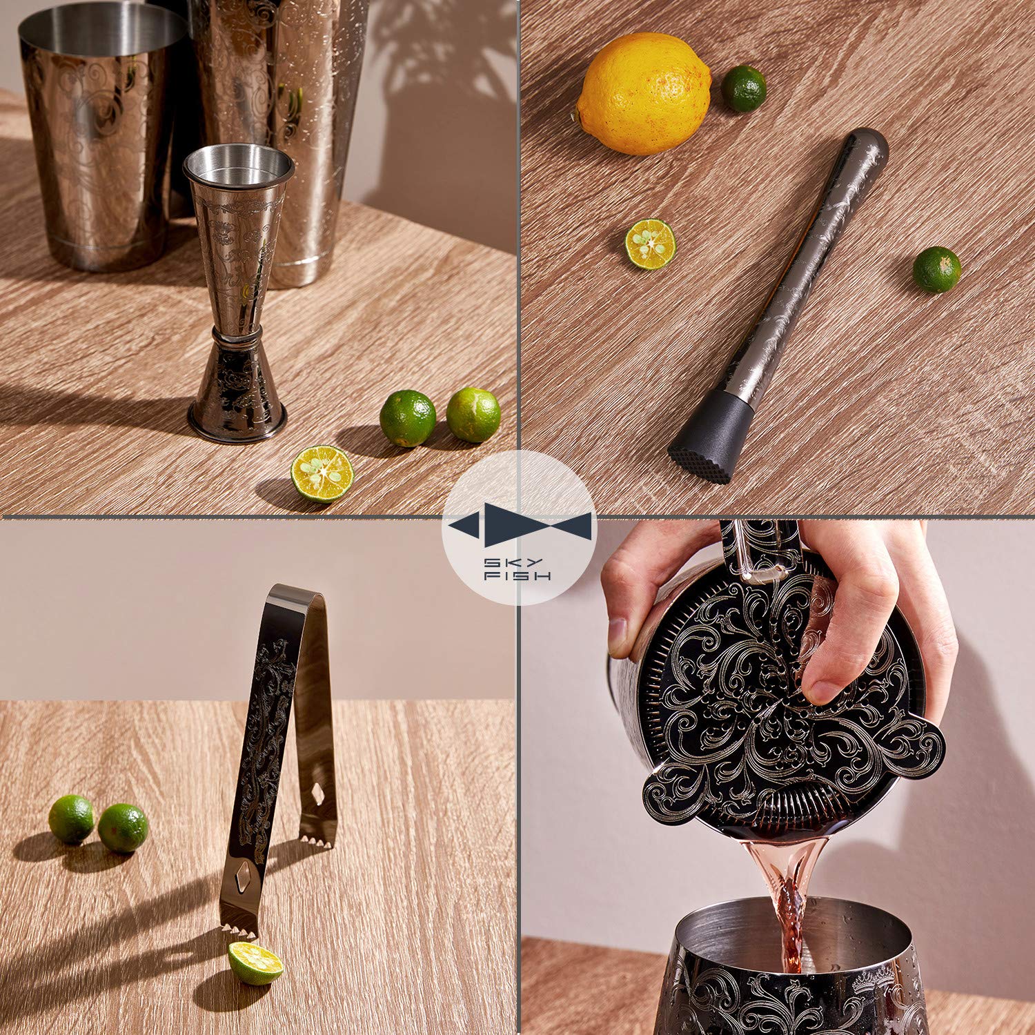 Sky Fish Bartender Kit mixing spoon for precise stirring in your home bar.