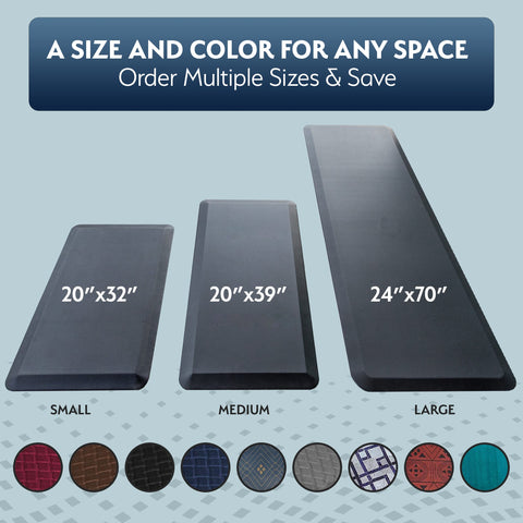 Sky Solutions Anti Fatigue Mat 20x32 black reveals large comfort area in kitchen