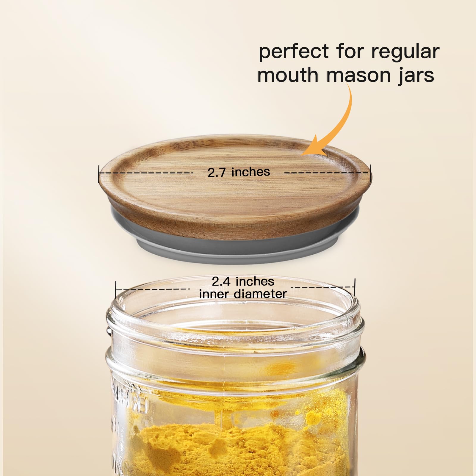 SkyBD lids stacked with jars for space-saving kitchen organization